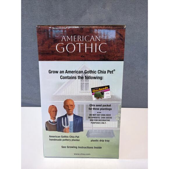 American Gothic Chia Pet Handmade Decorative Planter NEW - Picture 2 of 4